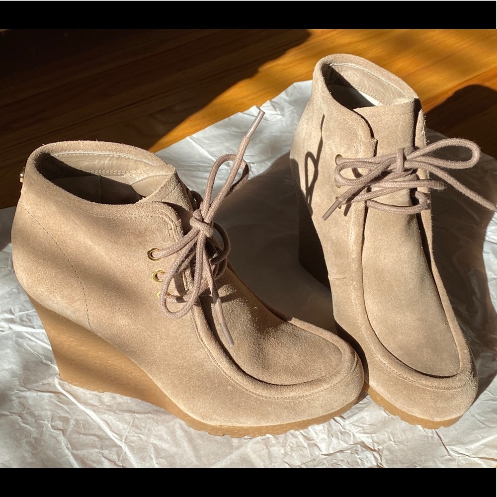 Michael Kors Rory Bootie Dark Dune Suede Wedge
